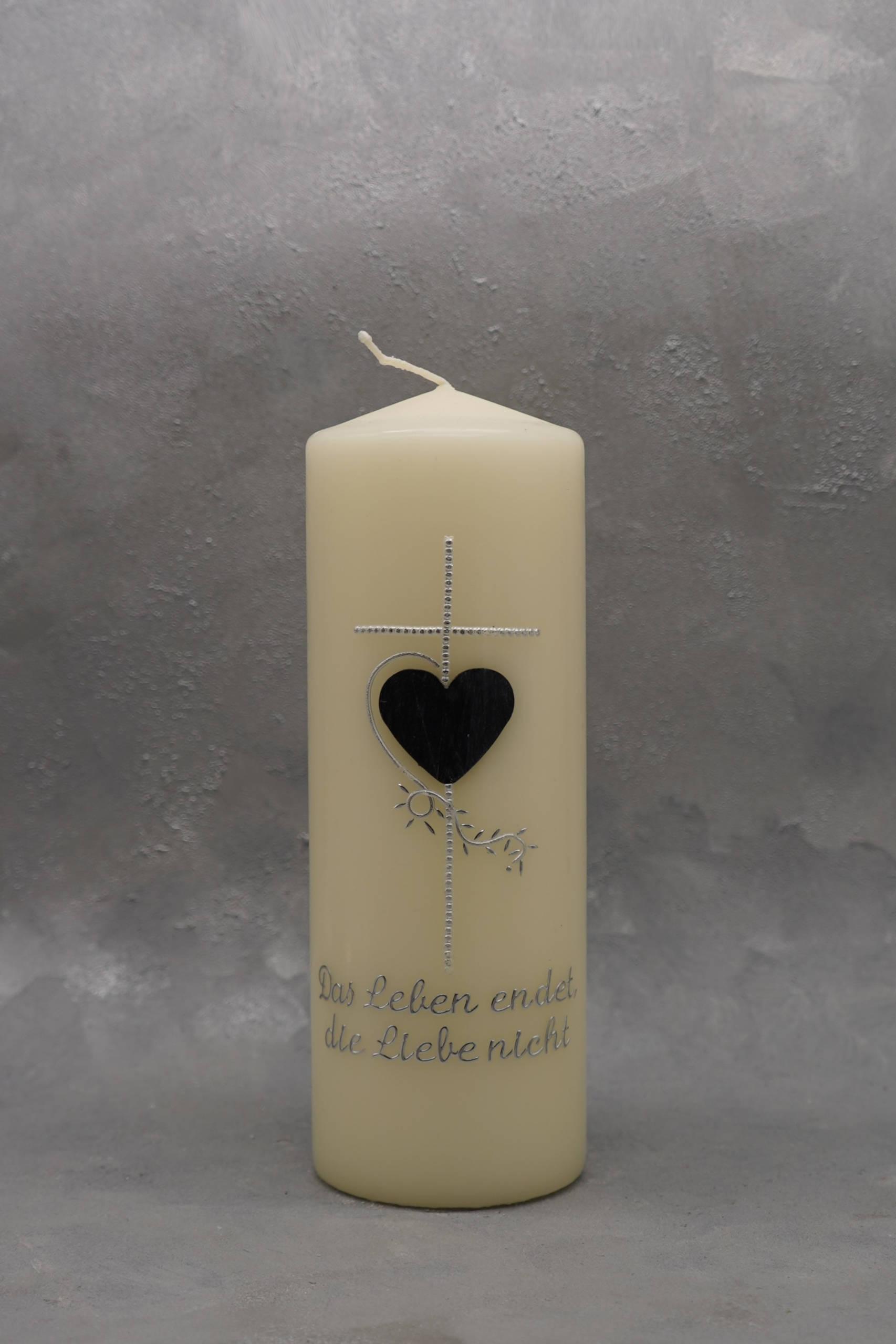 Trauerkerze mit Herz