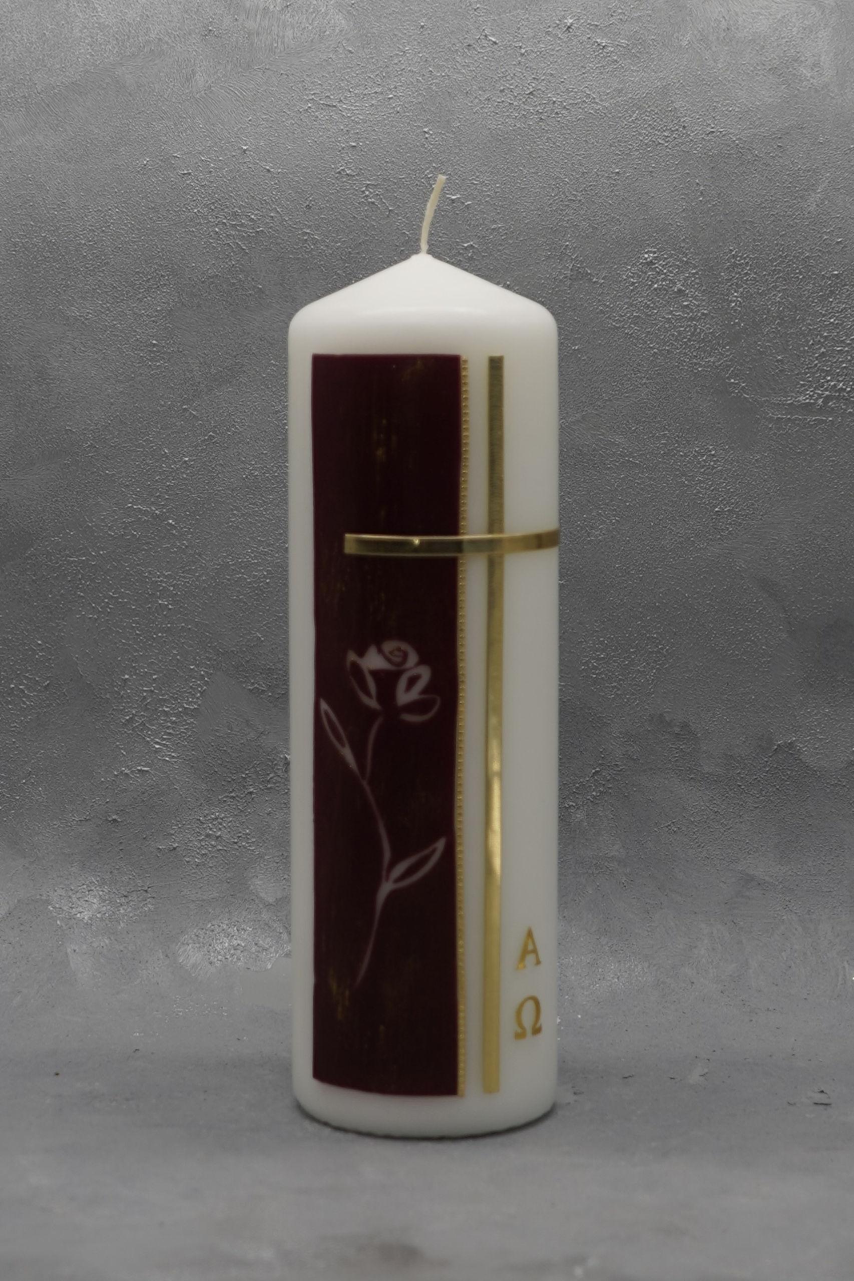 Trauerkerze mit Rose