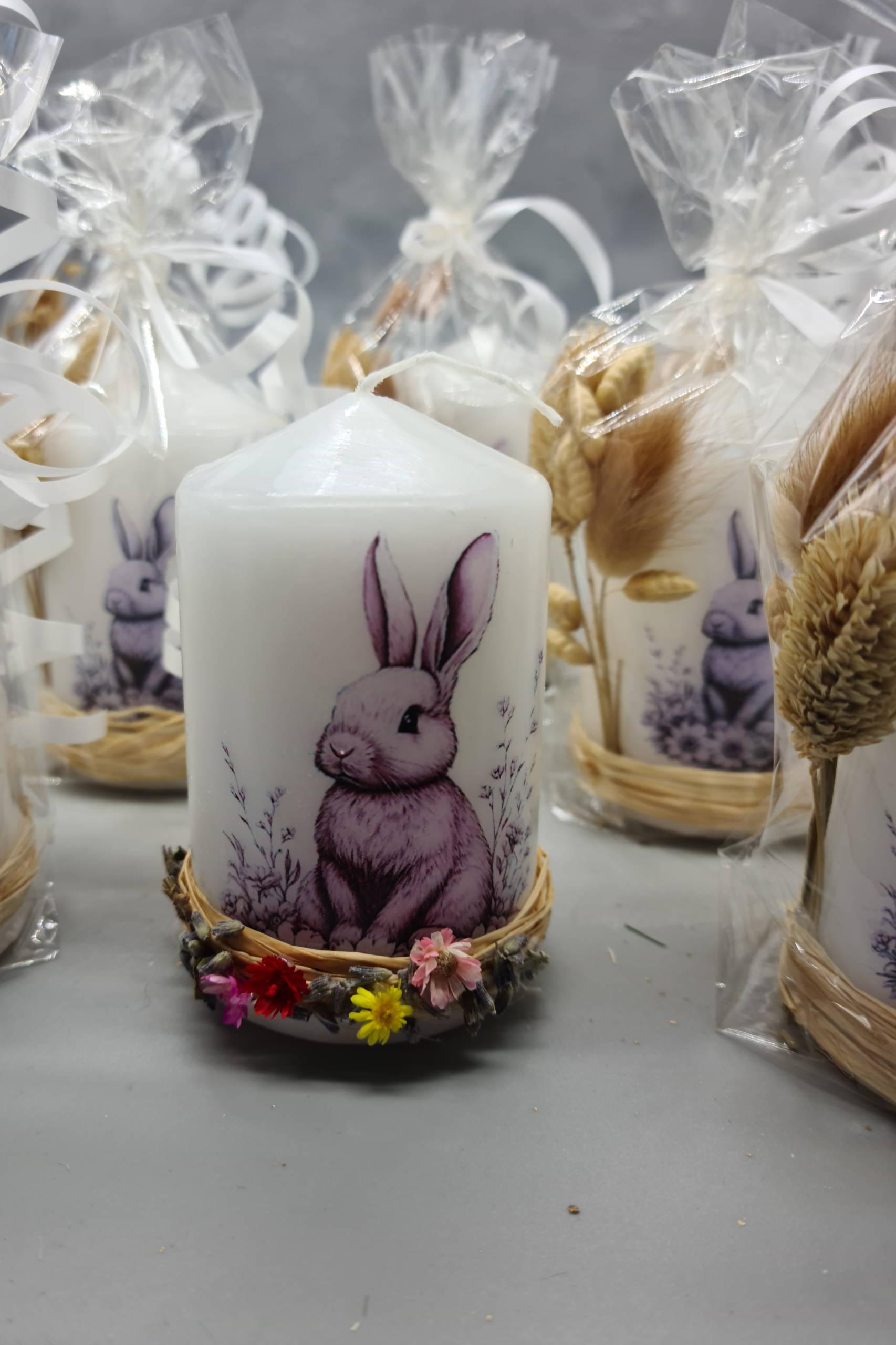 Osterkerze mit Hase