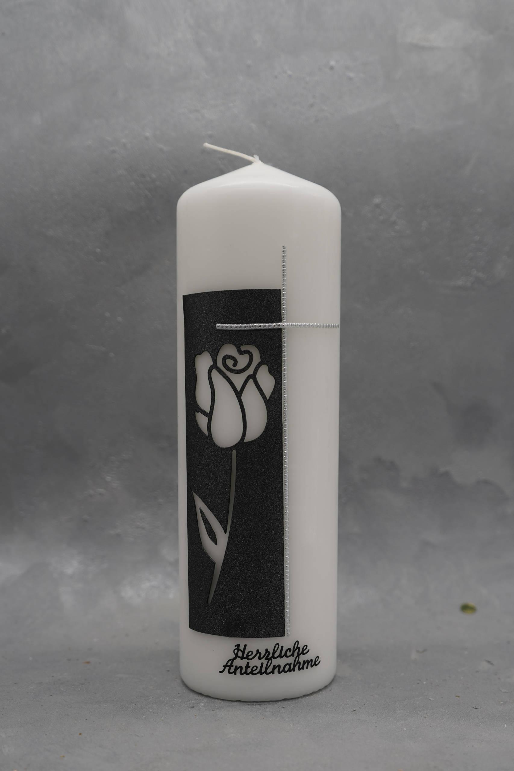 Trauerkerze mit Rose