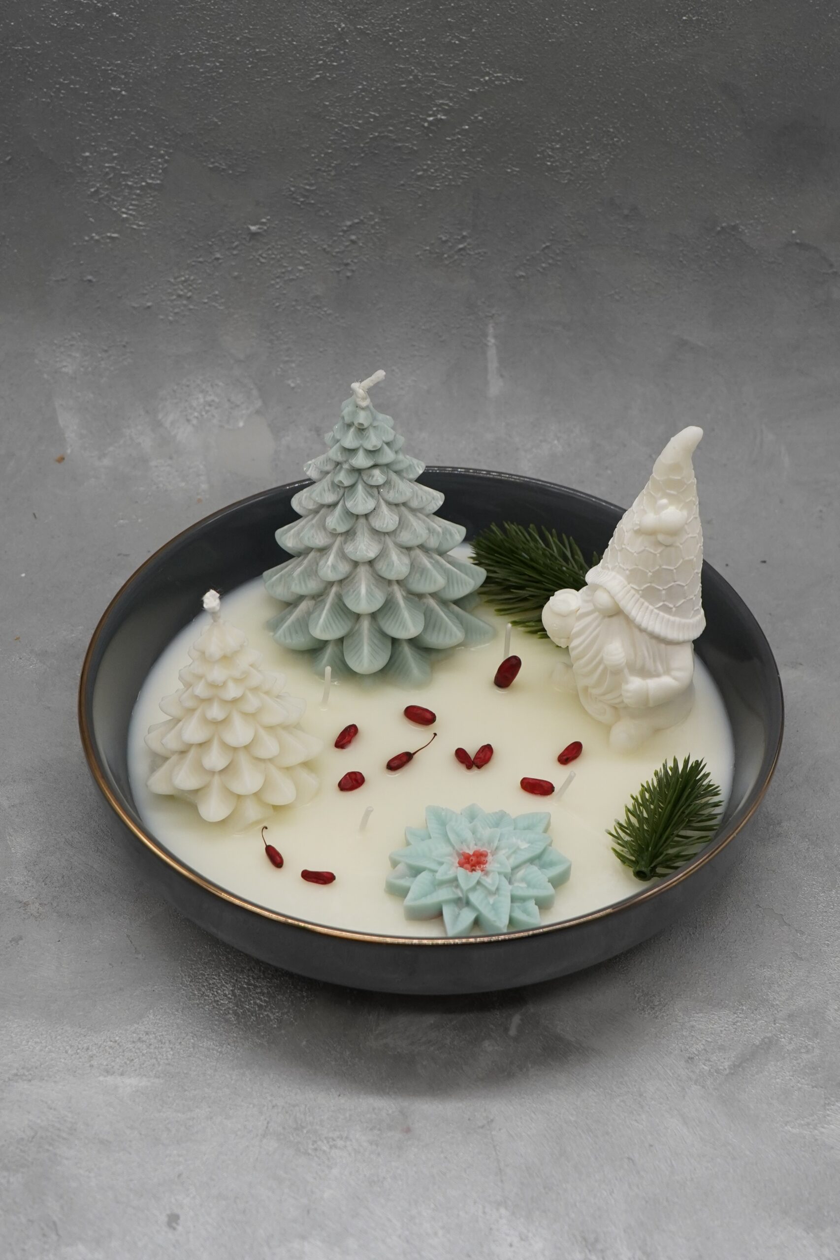 Weihnachtlicher Kerzenteller